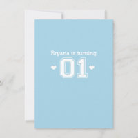 Blue Athletic 01 1st Birthday Shower Invitation
