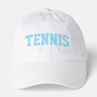 Blue Athletic TENNIS Text Summer White Background Trucker Hat