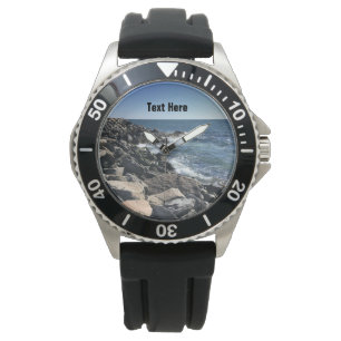 Blue Atlantic Ocean Wavy Rocky Seashore Coastal Watch