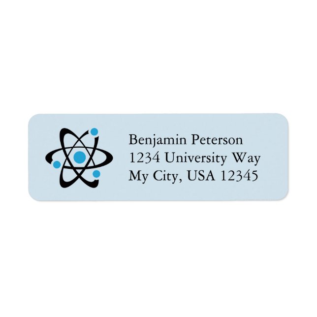Blue Atom Design Return Address Labels (Front)