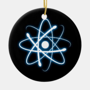 Blue Atom   Geek Ceramic Ornament