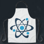 Blue Atom Science Design Apron<br><div class="desc">Blue Atom Science Design Apron with customizable  background colour.</div>