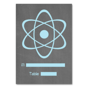Blue Atomic Chalkboard Place Card