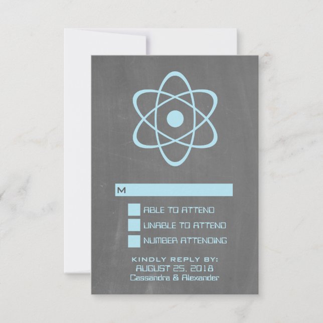 Blue Atomic Chalkboard Response Card (Front)