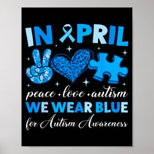 Blue Autism Awareness Acceptance Men Women Kids Poster