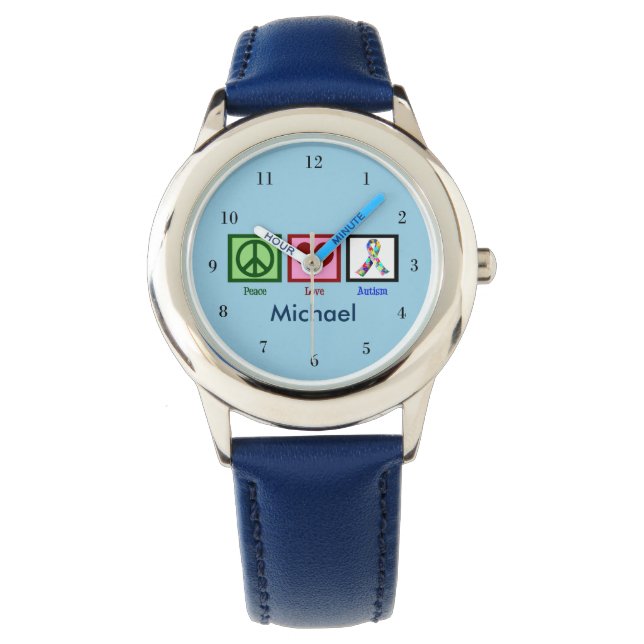 Blue Autism Custom Kids Watch (Front)