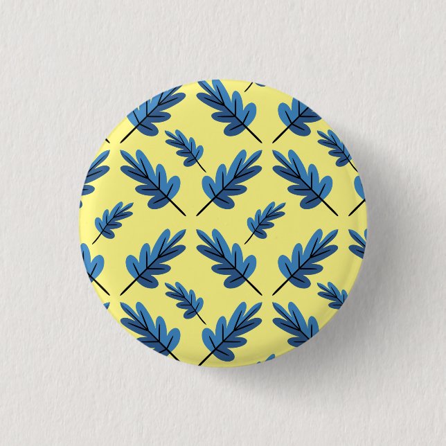Blue Autumn 1 Inch Round Button (Front)
