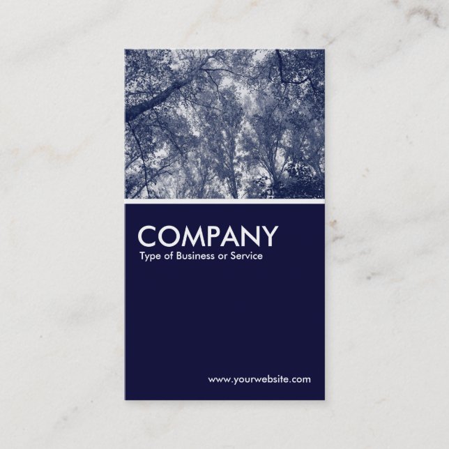 Blue Autumn - Dark Navy Business Card (Front)