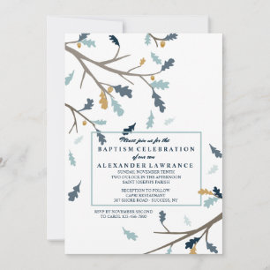 Blue Autumn Invitation