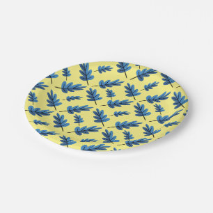 Blue Autumn Paper Plate