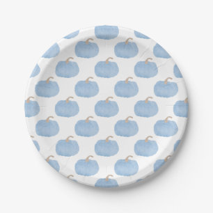 Blue Autumn Pumpkin Paper Plates