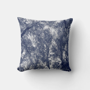 Blue Autumn Throw Pillow