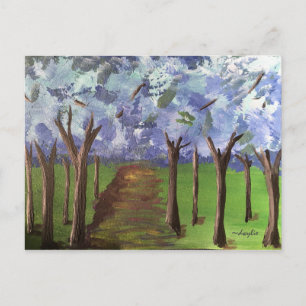 Blue Autumn Woods Postcard