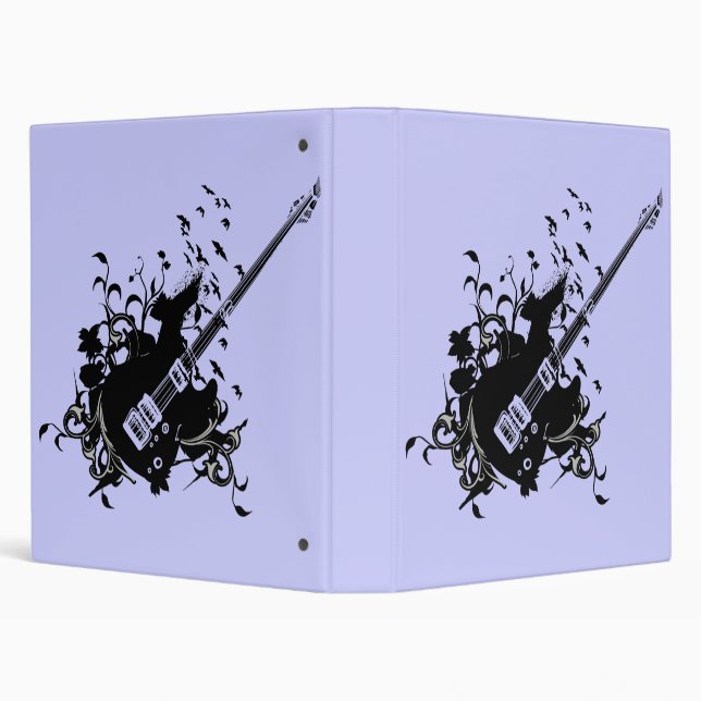 Blue Avery Binder with Electric Guitar (Background)