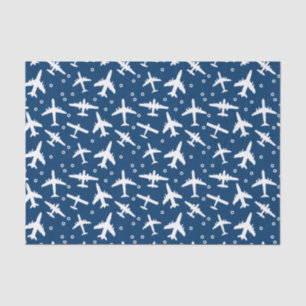 Blue Aviation Themed Aeroplane Pattern Tissue Paper