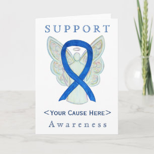 Blue Awareness Ribbon Angel Customized Card