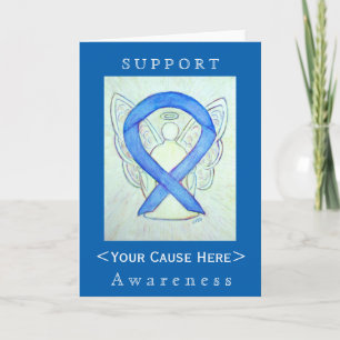 Blue Awareness Ribbon Angel Customized Card