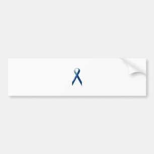 Blue awareness ribbon bumper sticker