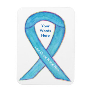 Blue Awareness Ribbon Custom Cause Gift Magnet