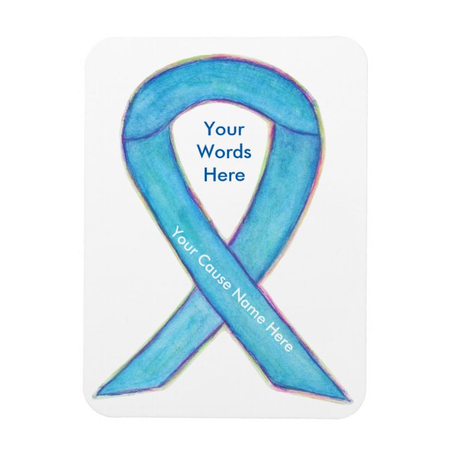 Blue Awareness Ribbon Custom Cause Gift Magnet (Vertical)