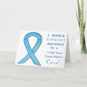 Blue Awareness Ribbon Custom Cause Note Cards