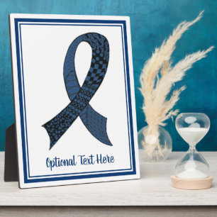 Blue Awareness Ribbon Custom Colours Plaque