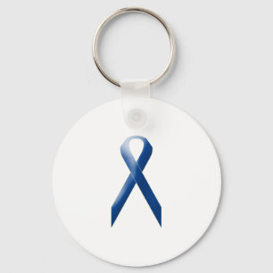 Blue awareness ribbon keychain