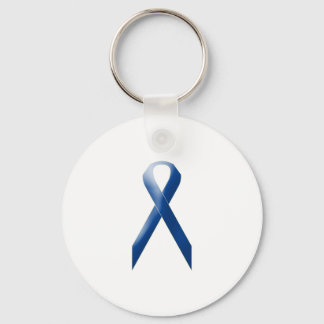 Blue awareness ribbon keychain