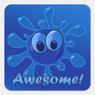 Blue Awesome Sticker