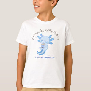 Blue Axolotl Boys Birthday Party Boba Tea Par-tea T-Shirt