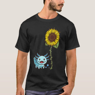 Blue Axolotl Sunflower Mexican Walking Fish Cute A T-Shirt