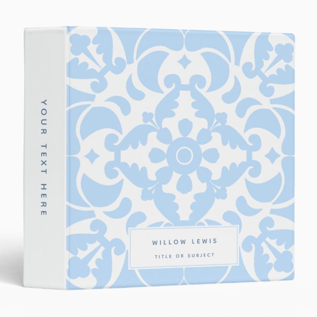 Blue Azulejos Portuguese Spanish Mediterranean Binder (Front/Spine)