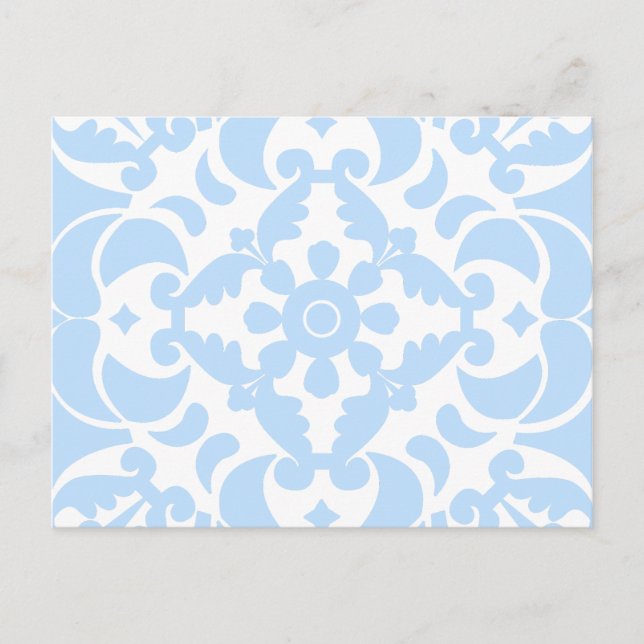  Blue Azulejos Portuguese Spanish Mediterranean Holiday Postcard (Front)