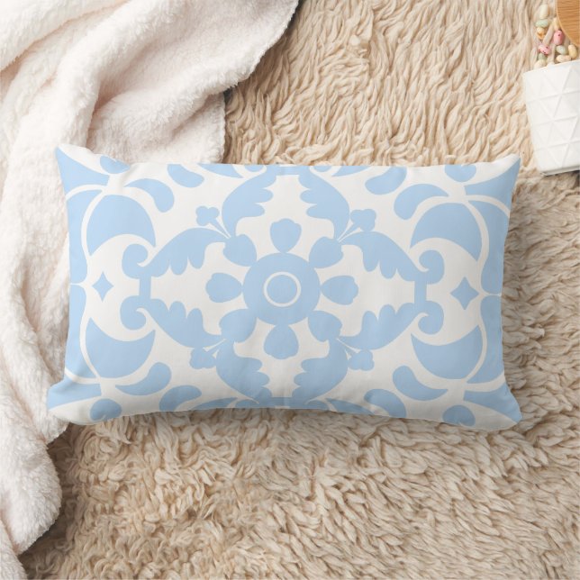  Blue Azulejos Portuguese Spanish Mediterranean Lumbar Pillow (Blanket)