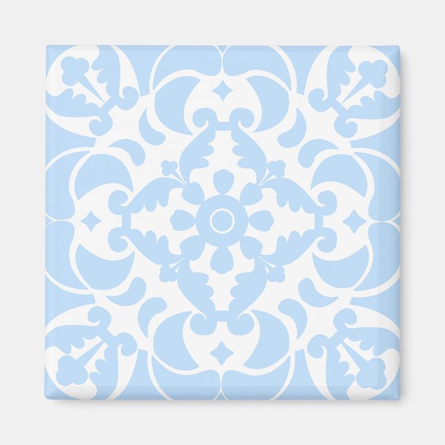  Blue Azulejos Portuguese Spanish Mediterranean Magnet (Front)