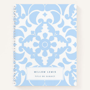  Blue Azulejos Portuguese Spanish Mediterranean Notebook