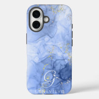 Blue Azure Watercolor Alcohol ink Customizable