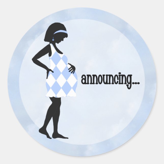 Blue Baby Announcement Stickers (Front)