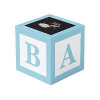 Blue Baby Block Sonogram Pregnancy Keepsake Photo