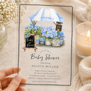 Blue Baby Bloom Shower Invitation