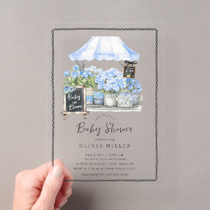 Blue Baby Bloom Shower Invitation