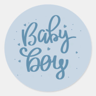 Blue Baby Boy Baby Shower Classic Round Sticker