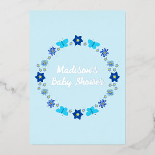 Blue Baby Boy Butterflies and Flowers Custom