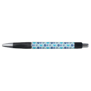 Blue Baby Boy Butterflies and Flowers Patterned Pen