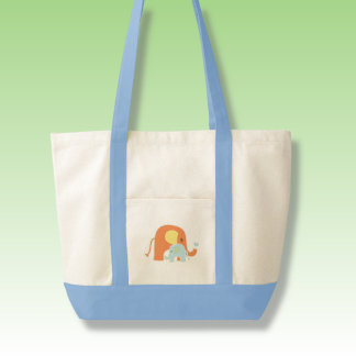 Blue Baby Boy Elephant Tote Bag