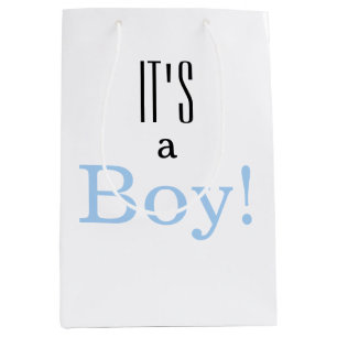 Blue Baby Boy It's a Boy! Baby Shower Party Medium Gift Bag