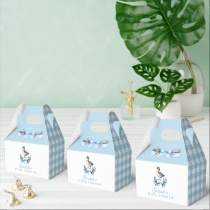 Blue Baby Boy Mallard Duck Baby Shower Favor Box