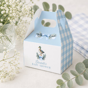Blue Baby Boy Mallard Duck Baby Shower Favor Box
