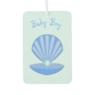 Blue Baby Boy Oyster shell and Pearl Custom Air Freshener