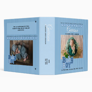 Blue Baby Boy's Custom Photo Scrapbook Binder